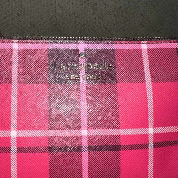 🍄Kate Spade Plaid Fabric/Leather Wristlet🍄 - Picture 6 of 13